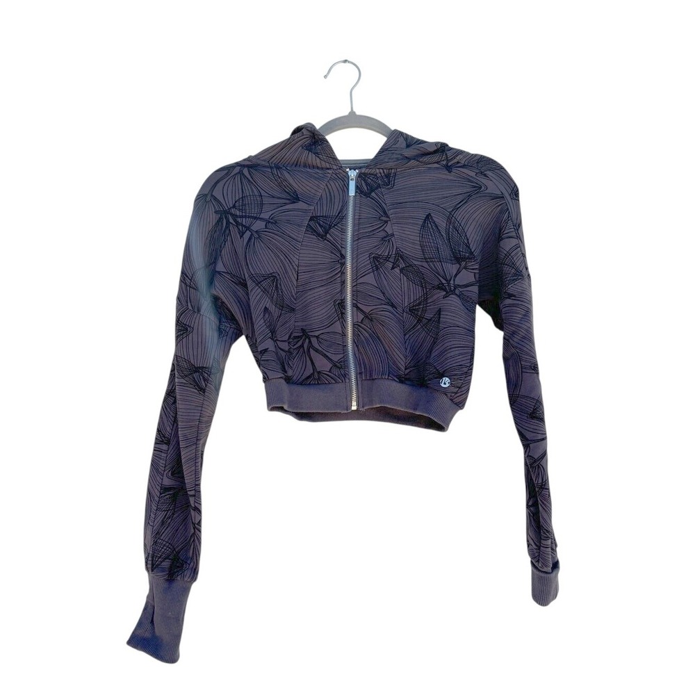 Buff Bunny Zip Up Hoodie, Dark Gray & Black Print,‎ Size XS